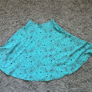 Teal Blue Steady Clothing State Print Skirt